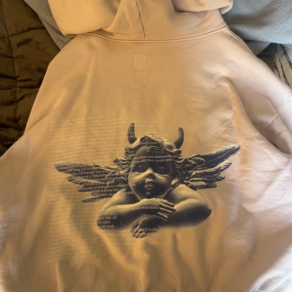 Boys Lie Hoodie with Angel Graphic